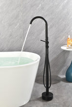 Carregar imagem no visualizador da galeria, Mount Bathtub Faucet Freestanding Tub Filler Matte Black Standing High Flow Shower Faucets with Handheld Shower Mixer Taps Swivel Spout
