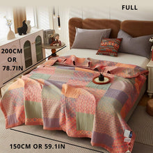 Load image into Gallery viewer, Reversible Colorful Cotton Square Quilt
