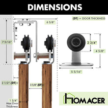 Carregar imagem no visualizador da galeria, Double Track U-Shape Bypass Sliding Barn Door Hardware Kit - T-Shape Design Roller
