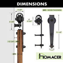 Cargar imagen en el visor de la galería, Non-Bypass Sliding Barn Door Hardware Kit - Arrow Design Roller
