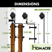 Cargar imagen en el visor de la galería, Single Track Bypass Sliding Barn Door Hardware Kit - Straight Design Roller
