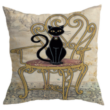 Carregar imagem no visualizador da galeria, Vintage Black Cat Cushion Covers
