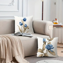 Load image into Gallery viewer, Blue Flowers Cushion Covers
