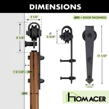 Load image into Gallery viewer, Non-Bypass Sliding Barn Door Hardware Kit - Arrow Design Roller
