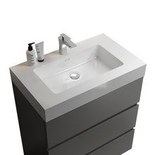 Carregar imagem no visualizador da galeria, Alice 30&quot; Gray Bathroom Vanity with Sink, Large Storage Freestanding Bathroom Vanity for Modern Bathroom, One-Piece White Sink Basin without Drain and Faucet
