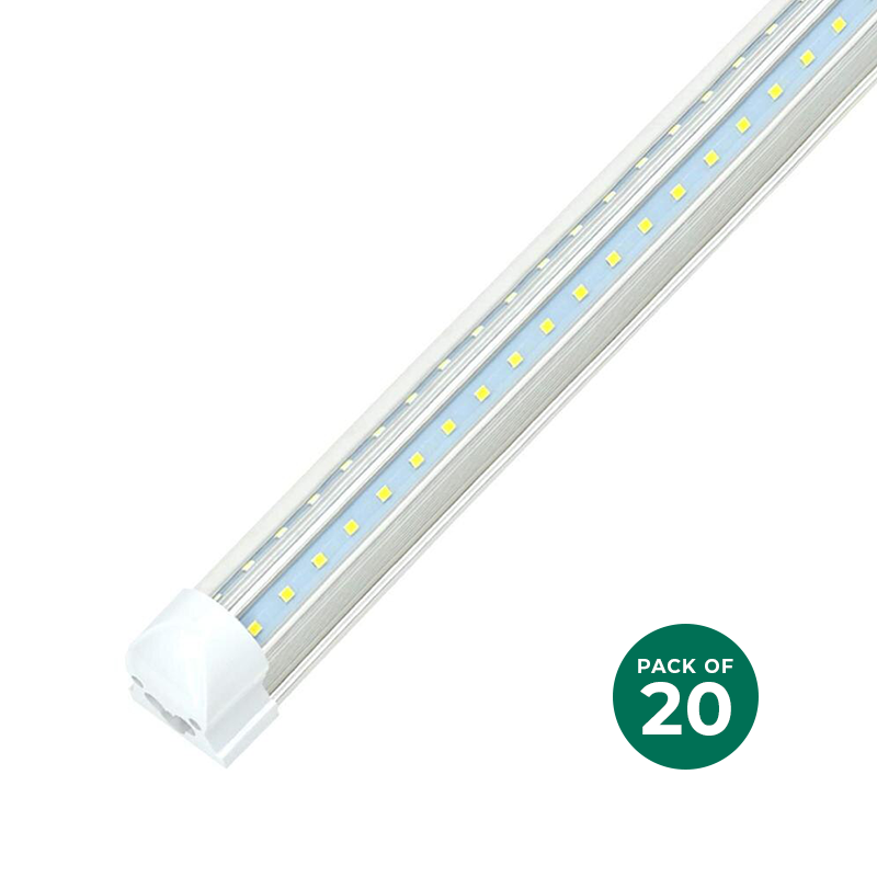 T8 8ft LED Integrated Tube Light, 60W- 6000K and 8700 Lumens, 8ft LED Shop Lights for Garage, Workshop and Basement