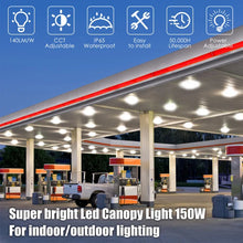 Load image into Gallery viewer, 80W/120W/150W Dimmable LED Canopy Light with CCT Selectable 3000K/4000K/5000K - IP65 Rated
