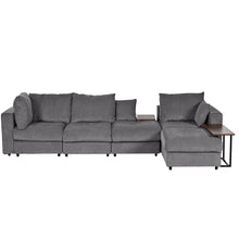 Carregar imagem no visualizador da galeria, Modern Large L-Shape Sectional Sofa for Living Room, 2 Pillows and 2 End Tables
