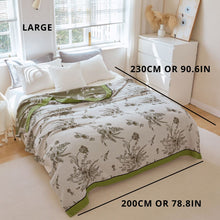 Load image into Gallery viewer, Reversible Pastoral Leaf Cotton Quilt
