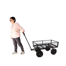 Load image into Gallery viewer, (Black solid wheels wagon cart) Solid wheels Tools cart Wagon Cart Garden cart trucks make it easier to transport firewood
