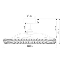 Load image into Gallery viewer, 33&quot; Modern DC Motor Downrod Mount Reversible Crystal Ceiling Fan with Lighting and Remote Control
