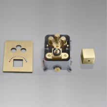 Carregar imagem no visualizador da galeria, 12-inch Or 16-inch Or 6&#39;&#39; Wall-Mount Brushed Gold 3-Way Thermostatic Shower Valve System: Versatile Functionality and Stunning Design
