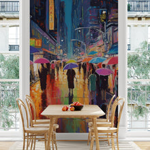 Carregar imagem no visualizador da galeria, Raining Cityscape Wallpaper Mural - Abstract Color Mural. #6762
