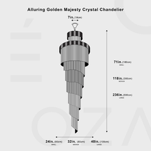 Load image into Gallery viewer, Alluring Golden Majesty Crystal Chandelier
