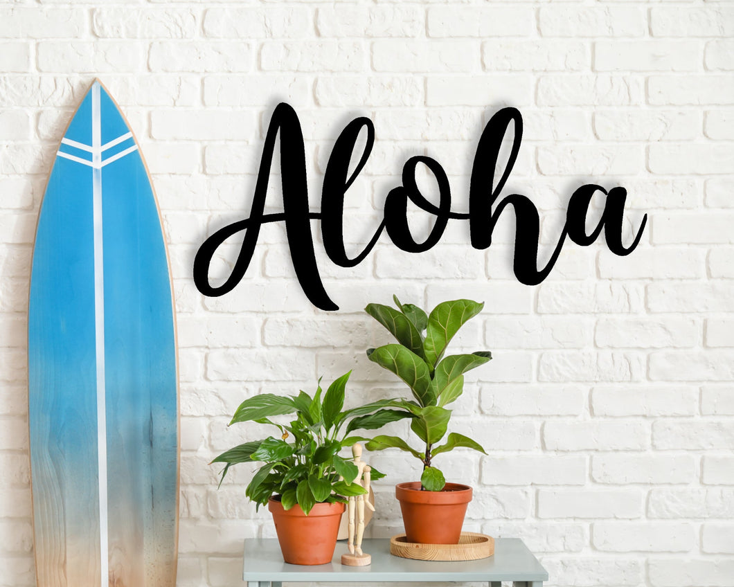 Aloha Metal Word Sign