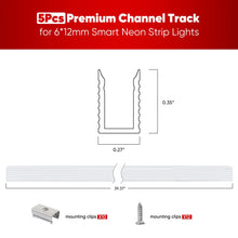 Carregar imagem no visualizador da galeria, 3.3FT Aluminum Channel Track for 12V/24V Silicone Neon LED Strip Lights
