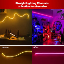 Carregar imagem no visualizador da galeria, 3.3FT Aluminum Channel Track for 12V/24V Silicone Neon LED Strip Lights
