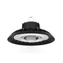 Cargar imagen en el visor de la galería, 160W UFO LED Industrial High Bay Light for Warehouse with 24,000 Lumens, 5000K Daylight White, Black Finish IP65 UL/DLC Listed.
