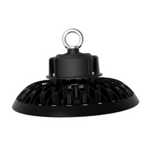 Carregar imagem no visualizador da galeria, 160W UFO LED Industrial High Bay Light for Warehouse with 24,000 Lumens, 5000K Daylight White, Black Finish IP65 UL/DLC Listed.
