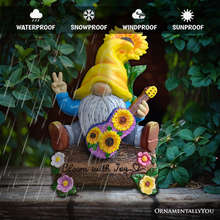 Load image into Gallery viewer, (Pre-Order) Bloom with Joy Sunflower Gnome 10&quot; Garden Statue Figurine with Guitar, Spring and Summer Home Decoration
