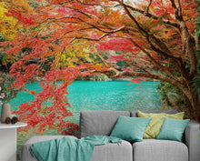 Cargar imagen en el visor de la galería, Colorful Teal Water Lake View Landscape Wallpaper Mural. #6745
