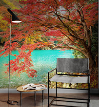 Cargar imagen en el visor de la galería, Colorful Teal Water Lake View Landscape Wallpaper Mural. #6745
