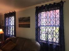 Load image into Gallery viewer, Avon Trellis Grommet Sheer Window Curtain Panel Set
