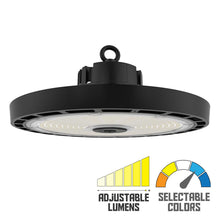 Carregar imagem no visualizador da galeria, 150W UFO LED High Bay Light, Selectable Wattage(80W/100W/150W) &amp; CCT(4000K/5000K), 0-10V Dimmable, AC100-277V, CRI&gt;80, ETL Certified
