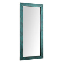 Carregar imagem no visualizador da galeria, Farmhouse Blue Rectangle Wood Distressed Floor Mirror
