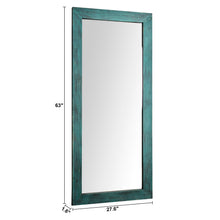 Carregar imagem no visualizador da galeria, Farmhouse Blue Rectangle Wood Distressed Floor Mirror
