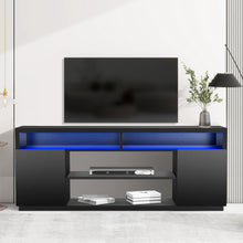 Carregar imagem no visualizador da galeria, Modern 68 Inch TV Stand Media Console with LED Lights for Living Room
