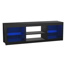 Load image into Gallery viewer, 66&quot; Modern LED TV Stand Entertainment Center with Glass Shelves for Living Room
