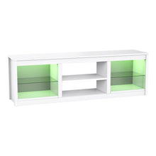 Load image into Gallery viewer, 66&quot; Modern LED TV Stand Entertainment Center with Glass Shelves for Living Room
