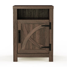 Carregar imagem no visualizador da galeria, 18&quot; Solid Wood Farmhouse Nightstand for Bedroom in Brown or Grey or White
