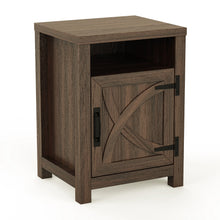 Load image into Gallery viewer, 18&quot; Solid Wood Farmhouse Nightstand for Bedroom in Brown or Grey or White
