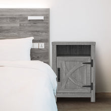 Load image into Gallery viewer, 18&quot; Solid Wood Farmhouse Nightstand for Bedroom in Brown or Grey or White
