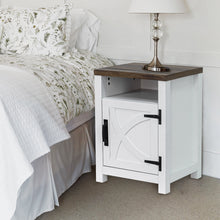 Load image into Gallery viewer, 18&quot; Solid Wood Farmhouse Nightstand for Bedroom in Brown or Grey or White
