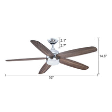 Load image into Gallery viewer, 52&quot; Dicken Farmhouse Downrod Mount Reversible Crystal Ceiling Fan with Lighting and Remote Control
