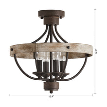 Load image into Gallery viewer, 4-Light Industrial Ceiling Light
