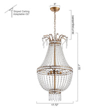 Load image into Gallery viewer, 5-Light Modern Pendant Light with Crystal Strands
