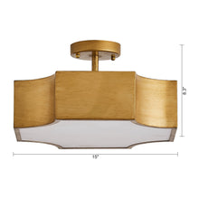 Carregar imagem no visualizador da galeria, Golden LED Semi Flush Mount Ceiling Light
