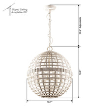 Cargar imagen en el visor de la galería, 6-Light Vintage And Farmhouse Globe Pendant Light in White
