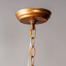 Cargar imagen en el visor de la galería, Bohemian Antique Gold 6-Light Drum Downrod Mount with Natural Rope Shade
