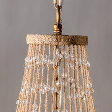 Carregar imagem no visualizador da galeria, Modern Beaded Basket Weathered Wood 4-Light Chandelier
