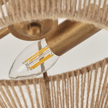 Carregar imagem no visualizador da galeria, Farmhouse 2-Light Flush Mount Lighting with Rattan Rope
