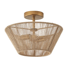 Carregar imagem no visualizador da galeria, Farmhouse 2-Light Flush Mount Lighting with Rattan Rope
