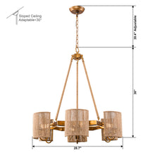 Cargar imagen en el visor de la galería, 6-Light Farmhouse Bedroom Pendant Lighting
