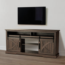 Carregar imagem no visualizador da galeria, 68&quot; Farmhouse TV Stand with Double Sliding Barn Doors for Living Room
