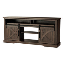 Carregar imagem no visualizador da galeria, 68&quot; Farmhouse TV Stand with Double Sliding Barn Doors for Living Room
