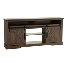 Load image into Gallery viewer, 68&quot; Farmhouse TV Stand with Double Sliding Barn Doors for Living Room
